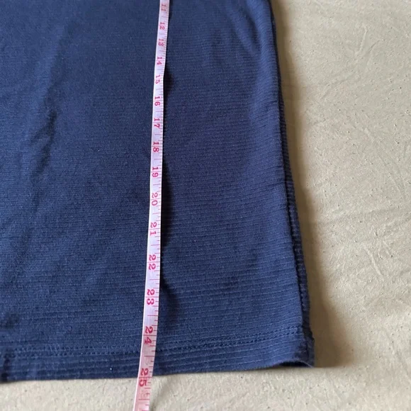 Topman Navy Ribbed Tee - Picture 4 of 4